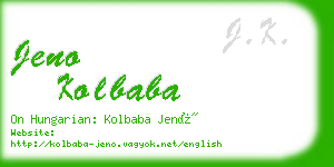 jeno kolbaba business card